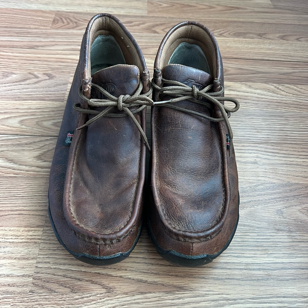 Justin Cappie Chukka Boots Brown Leather Lace Up men’s 10